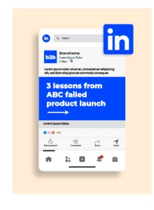 Mockup of a LinkedIn B2B post sharing a failed product launch lesson—symbolizing clarity in content over cluttered messaging.