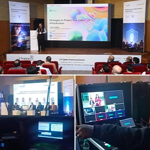 Live streaming, virtual interaction setup, and hybrid tech operations for CT Cyber Charcha cybersecurity conference